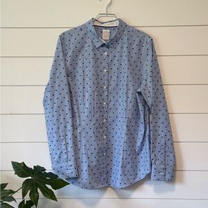 Brooks Brothers Light Blue Striped Shirt with Navy 3d embellished pattern spring